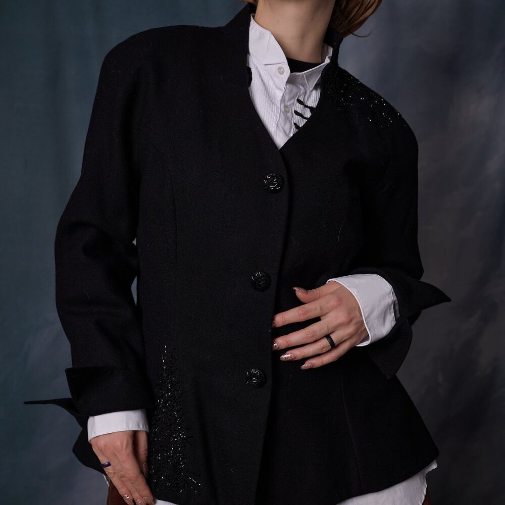 Vintage 80's Chancelle Glitter Trim Dressy Suit Jacket Size 18